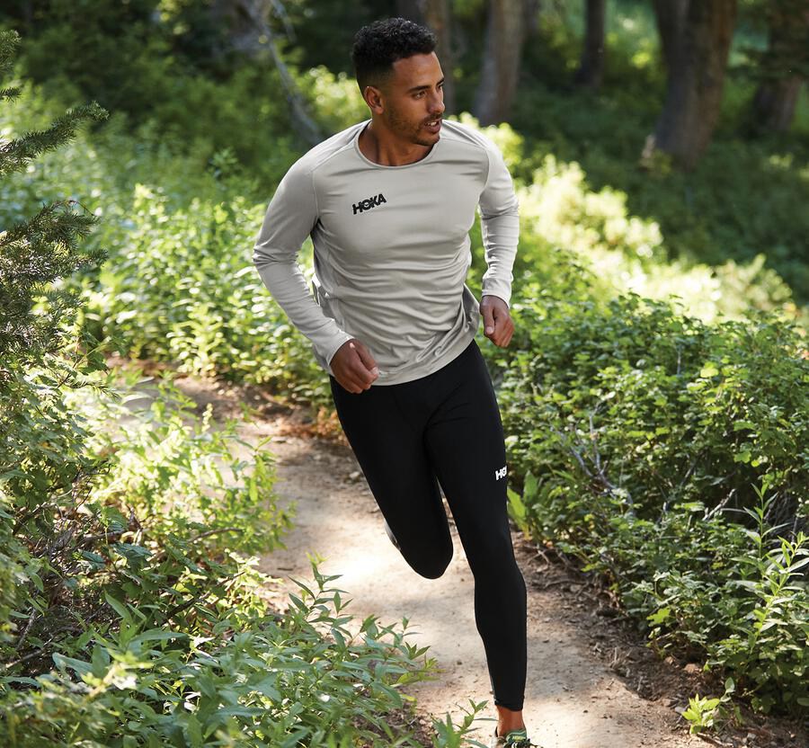 Hoka One One Top Herre - Performance Lang Sleeve - Grå - 062975CRK